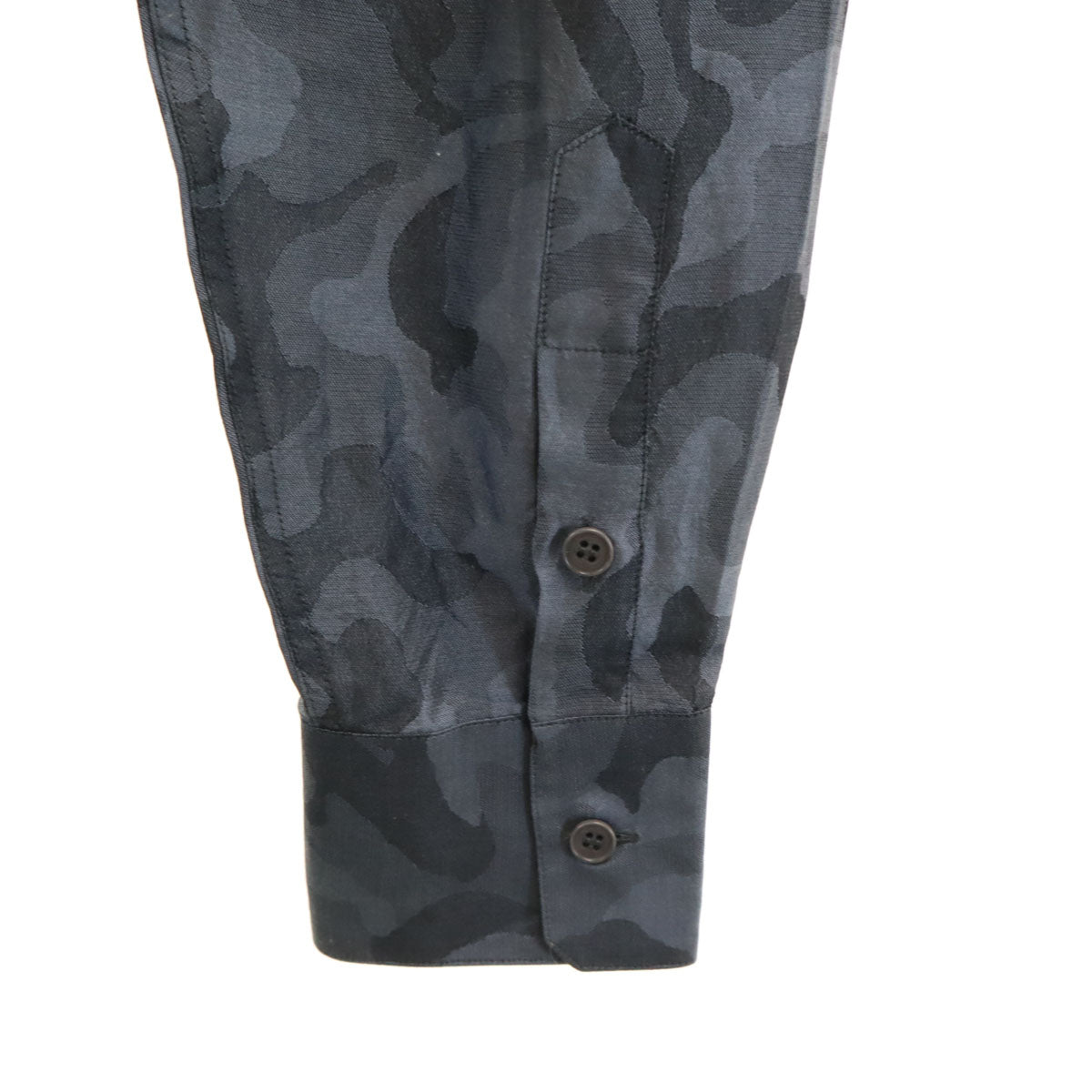 Gianni Versace ジャンニヴェルサーチ イタリア製 カモフラ柄 長袖 シャツ 46 グレー 迷彩 メンズ