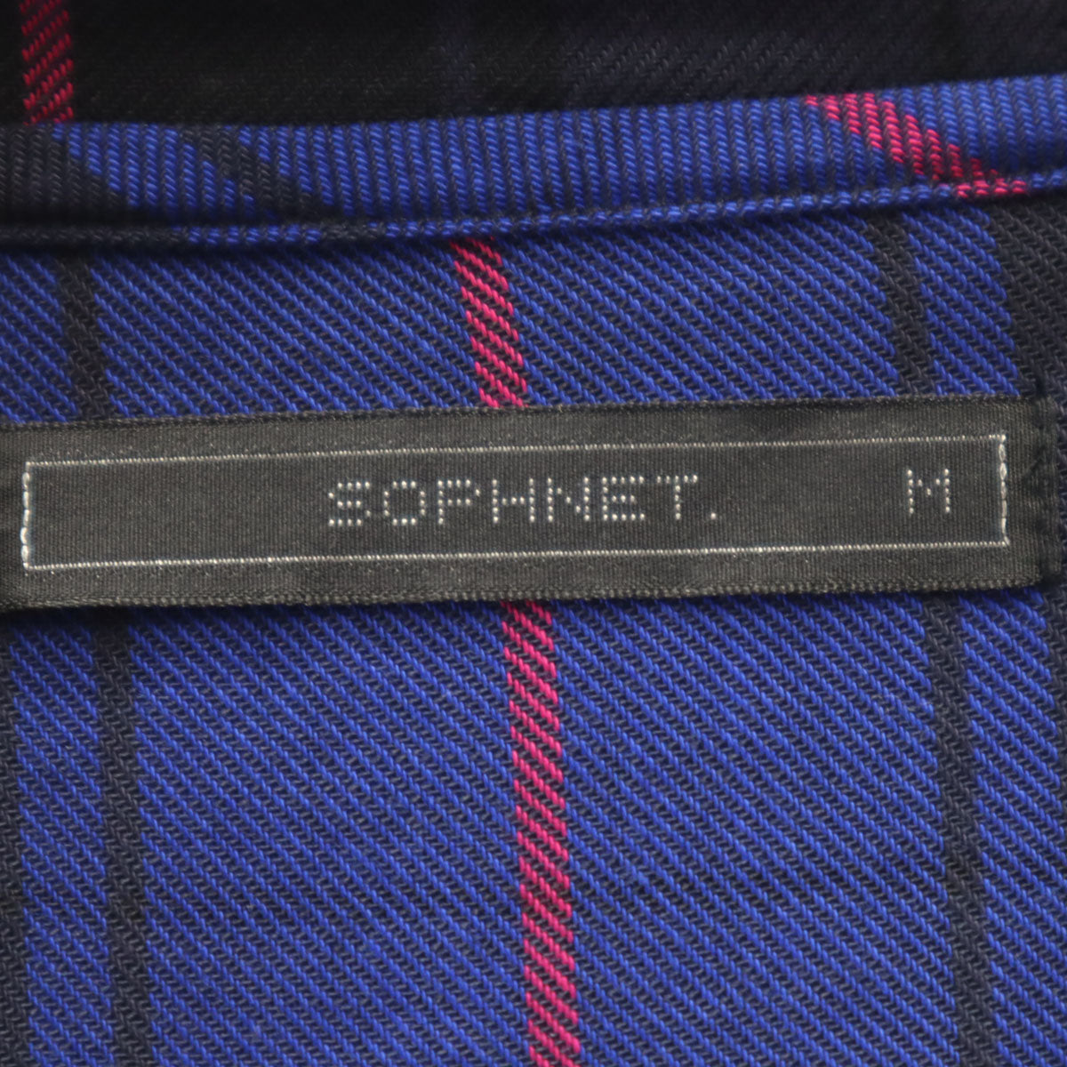 SOPHNET. ソフネット チェック 長袖 ハーフジップ ジャケット M ブルー系 プルオーバー メンズ