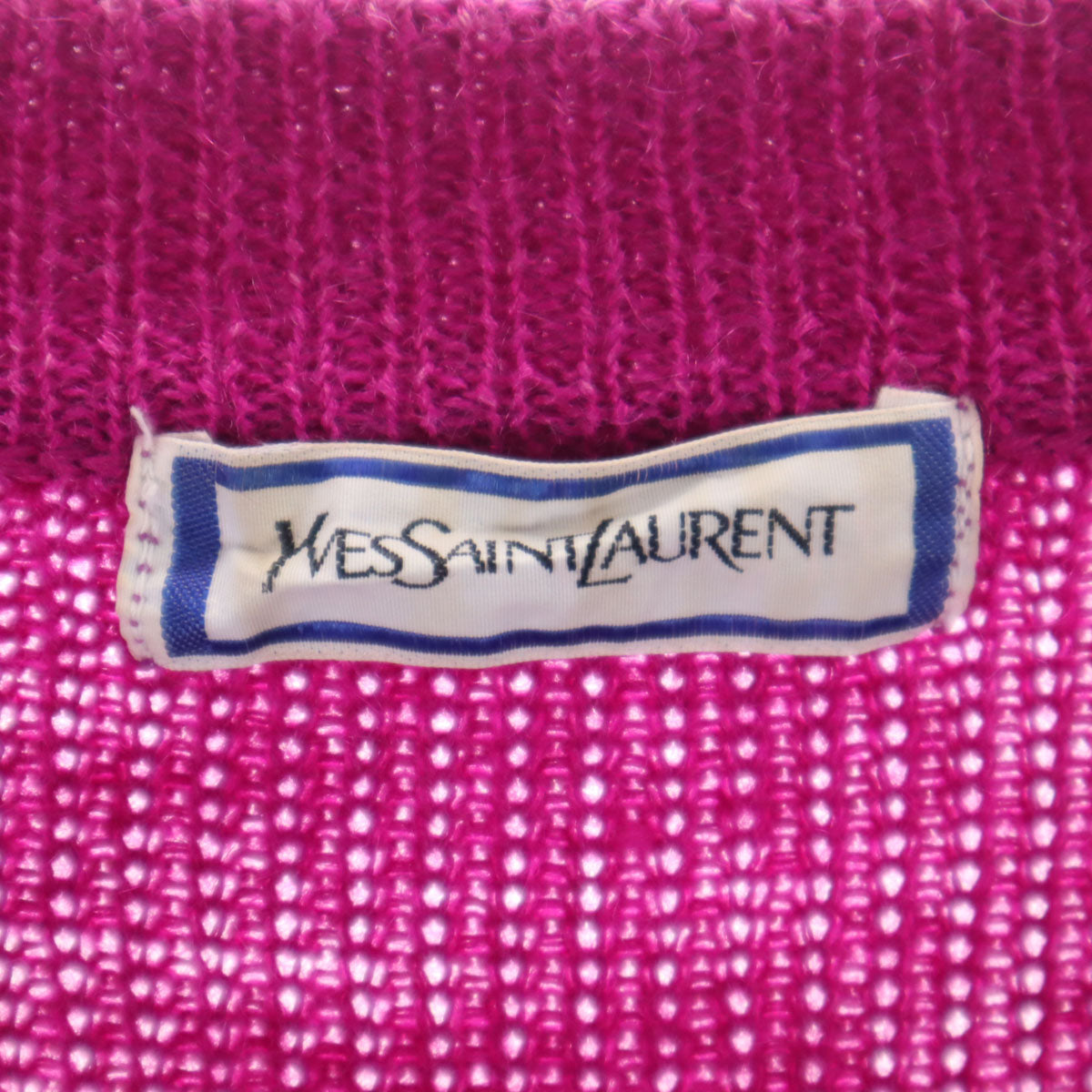 YVES SAINT LAURENT イヴサンローラン 90s オールド 長袖 ニットカーディガン M パープル系 レディース