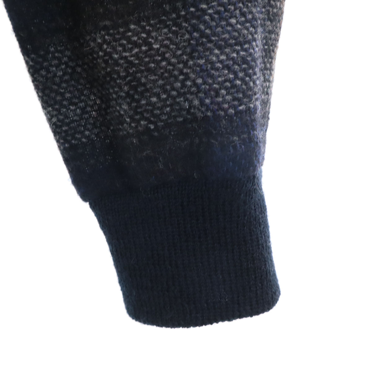 STEPHAN SCHNEIDER ステファンシュナイダー ベルギー製 チェック柄 長袖 ショールカラー ニットカーディガン 3 ネイビー メンズ