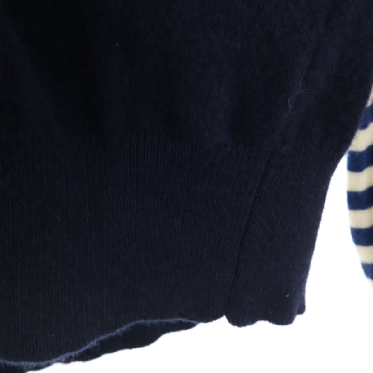 COMME des GARCONS SHIRT コムデギャルソンシャツ イタリア製 長袖 フルジップ ニットカーディガン M ネイビー レディース