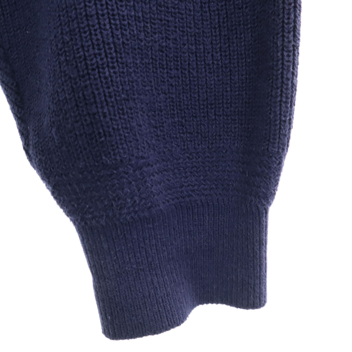 LANDS' END ランズエンド 90s USA製 オールド 長袖 ヘンリーネック ニット XL ネイビー セーター メンズ
