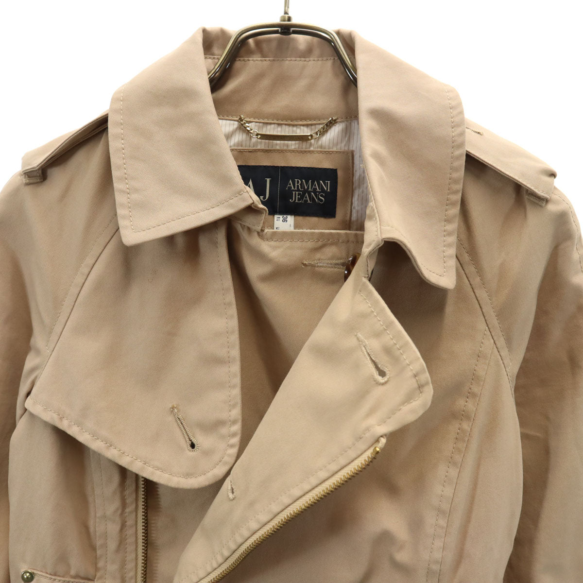 ARMANI JEANS アルマーニジーンズ ショート ジャケット 36 ベージュ系 レディース