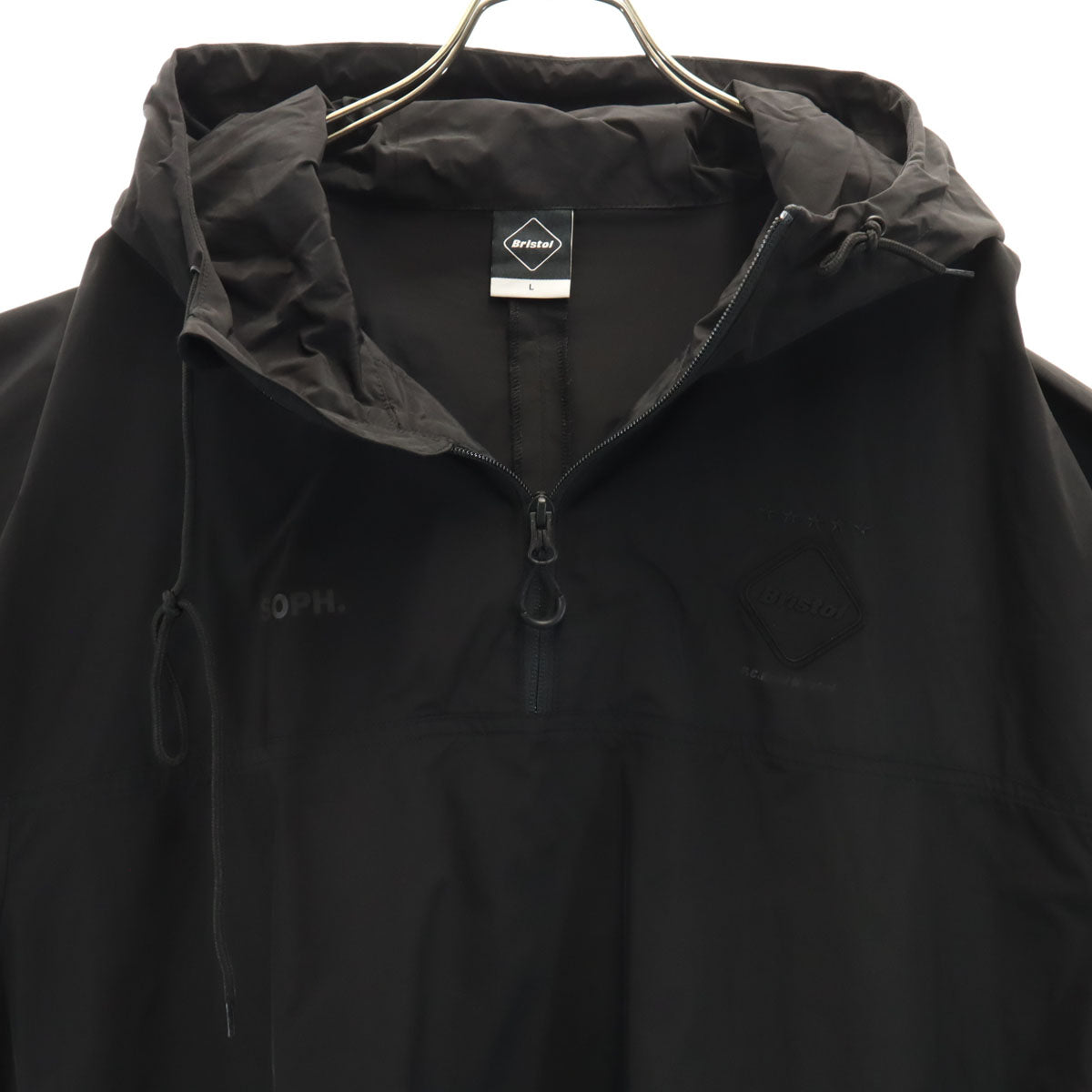 F.C.Real Bristol エフシーレアルブリストル YOHJI YAMAMOTO ヨウジヤマモト コラボ 長袖 アノラックパーカー L 黒 プルオーバー メンズ