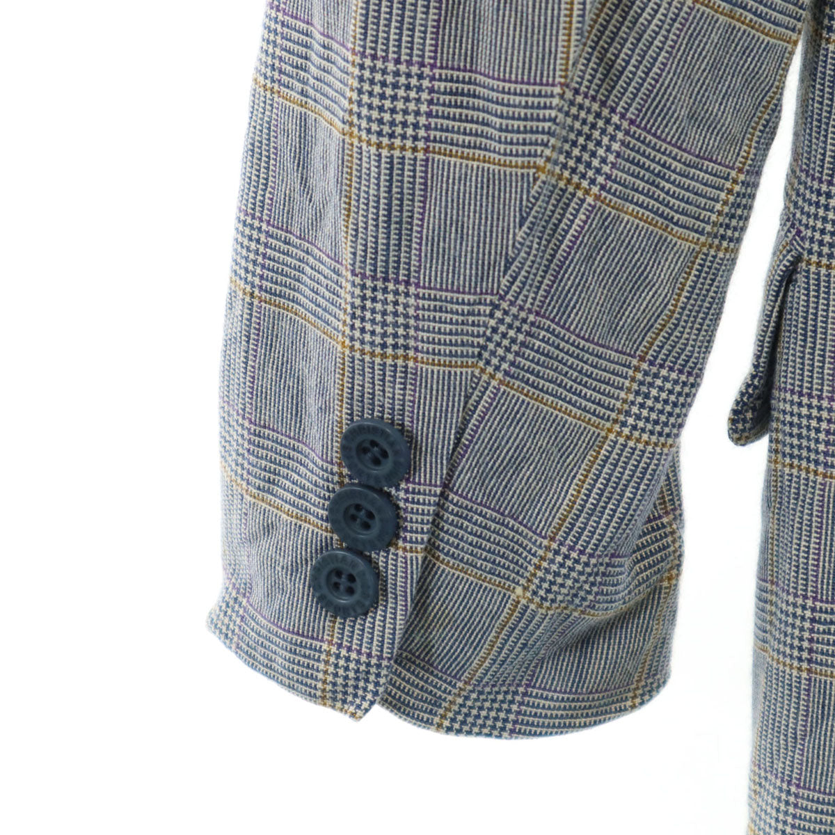 Christian Dior SPORTS クリスチャンディオール スポーツ 90s リネンブレンド オールド チェック柄 テーラードジャケット M ネイビー系 レディース