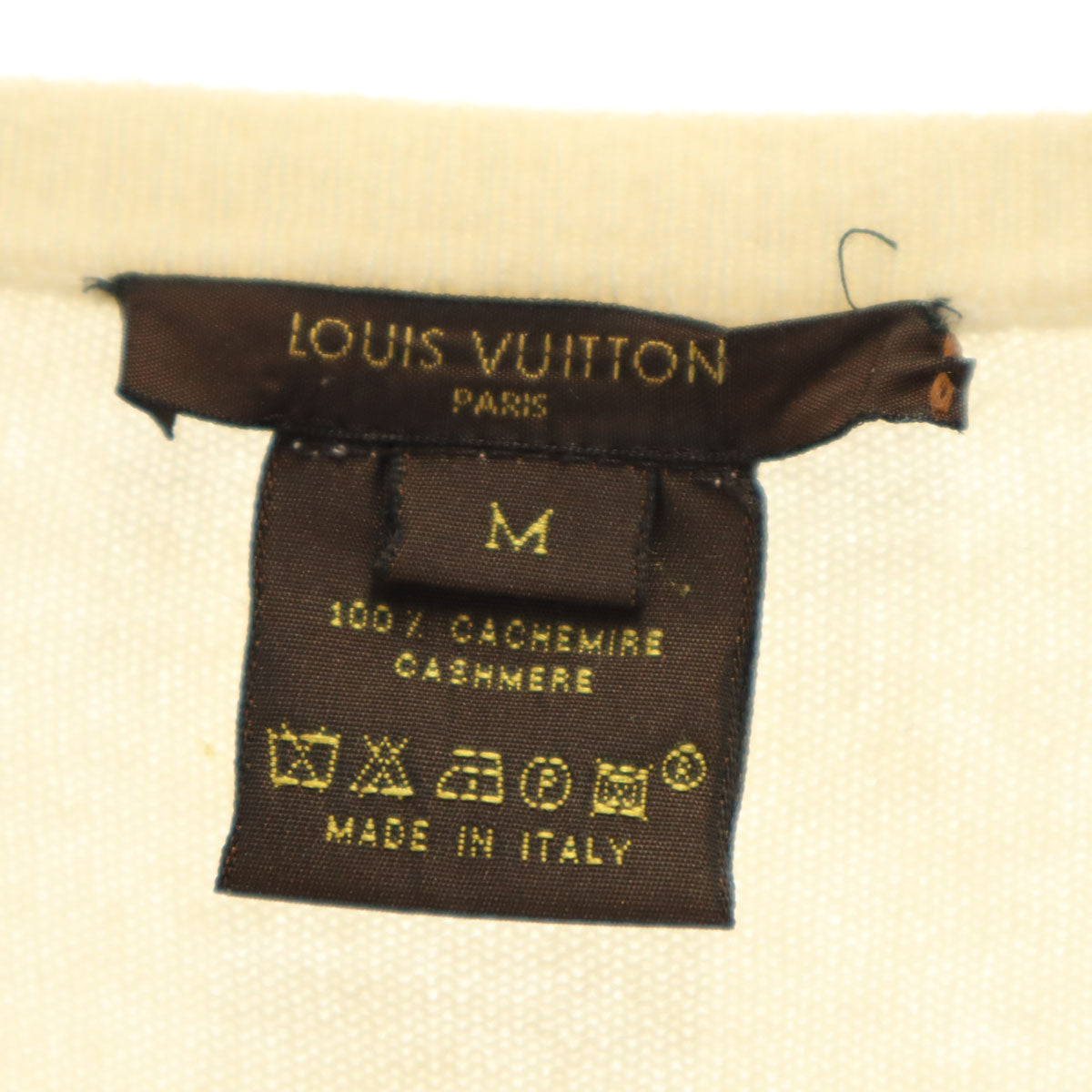 LOUIS VUITTON ルイヴィトン イタリア製 カシミヤ100% 長袖 ニット M オフホワイト レディース