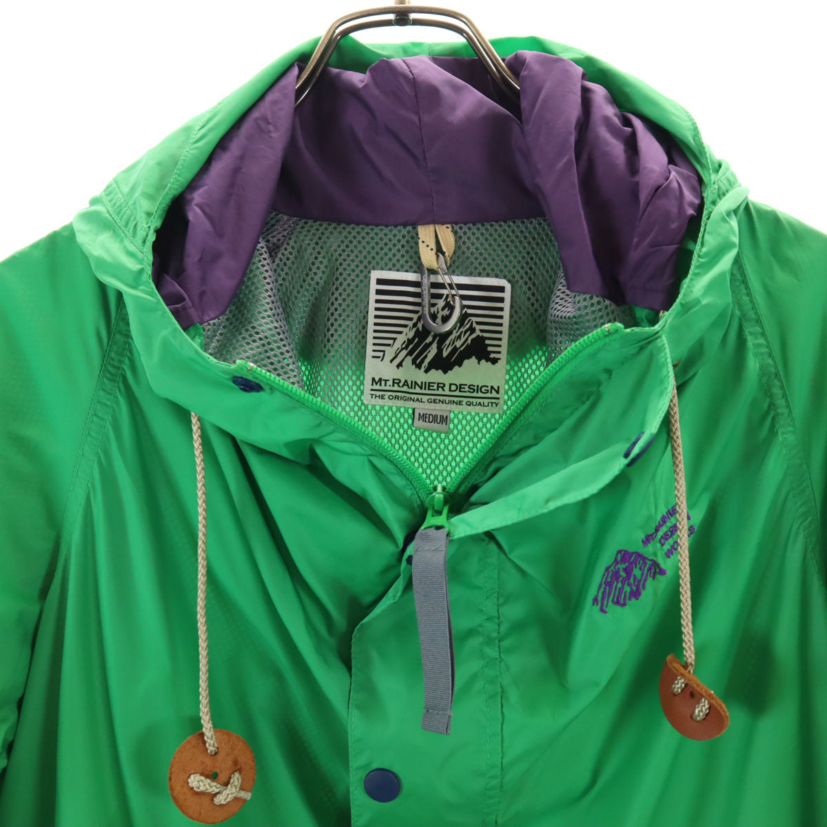 Mt RAINIER DESIGN マウントレイニアデザイン ハーフジップ ナイロンジャケット M グリーン系 ポケッタブル プルオーバー 裏メッシュ メンズ