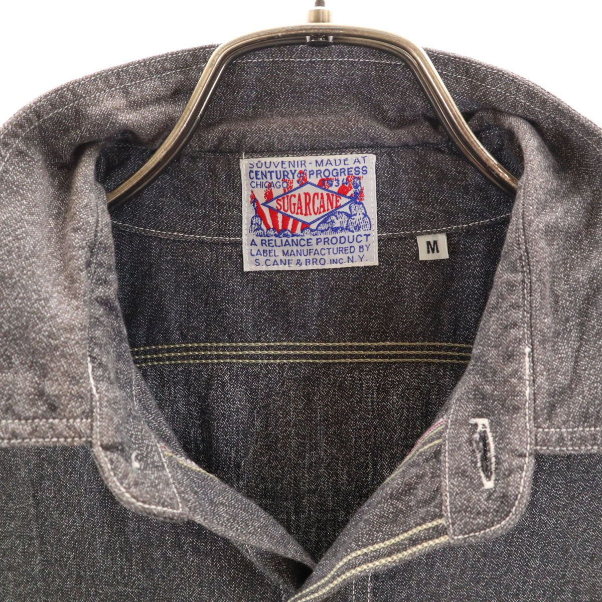 SUGAR CANE シュガーケーン 日本製 1934年 シカゴ万博記念 復刻 長袖 コットンコバート ワークシャツ M チャコールグレー 東洋エンタープライズ SC28281 メンズ