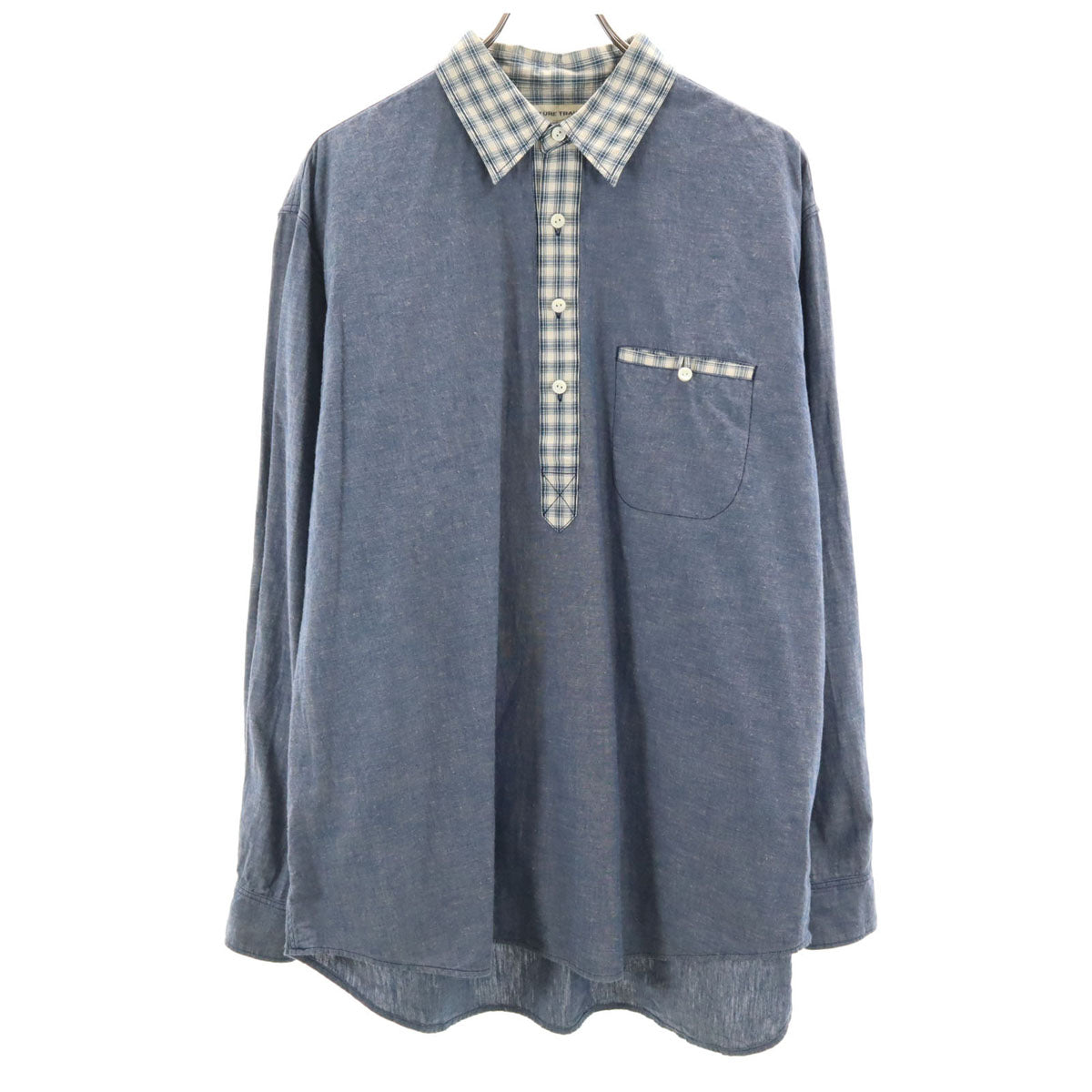 NATURE TRAIL ネイチャートレイル 長袖 プルオーバー シャンブレーシャツ L ネイビー ピンクハウス メンズ