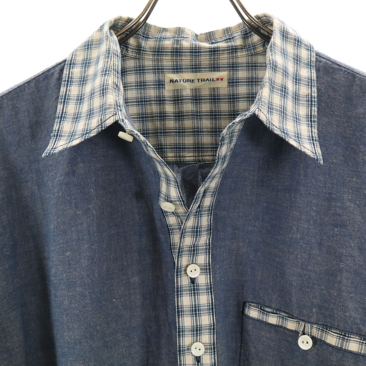 NATURE TRAIL ネイチャートレイル 長袖 プルオーバー シャンブレーシャツ L ネイビー ピンクハウス メンズ