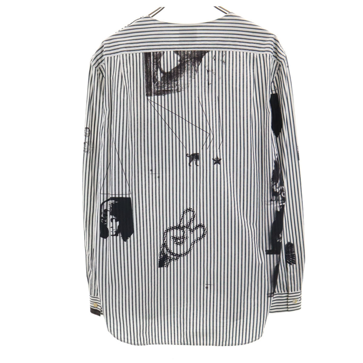 Paul Smith ポールスミス イタリア製 ストライプ柄 長袖 プルオーバー シャツ M ホワイト メンズ