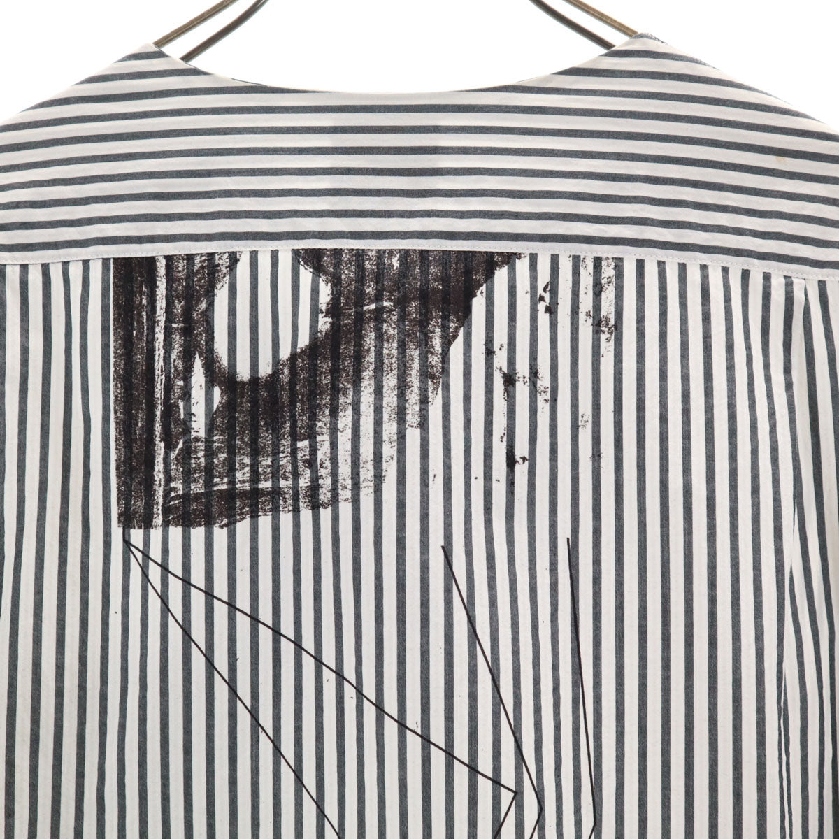 Paul Smith ポールスミス イタリア製 ストライプ柄 長袖 プルオーバー シャツ M ホワイト メンズ