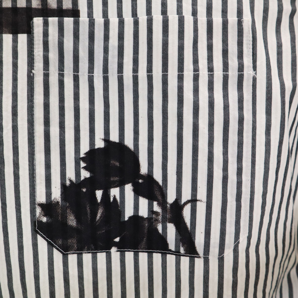 Paul Smith ポールスミス イタリア製 ストライプ柄 長袖 プルオーバー シャツ M ホワイト メンズ