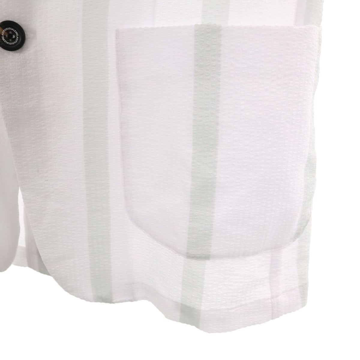 1piu1uguale3 RELAX ウノピゥウノウグァーレトレ リラックス ストライプ柄 シアサッカー テーラードジャケット XXL ホワイト メンズ