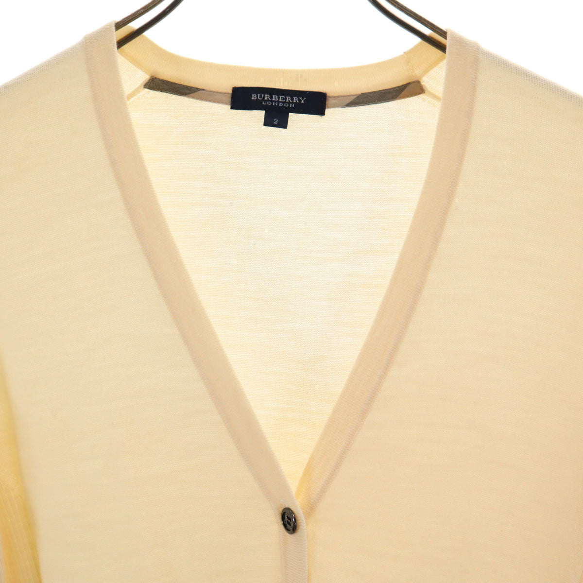 BURBERRY LONDON バーバリーロンドン 長袖 Vネック ニットカーディガン 2 アイボリー 三陽商会 レディース