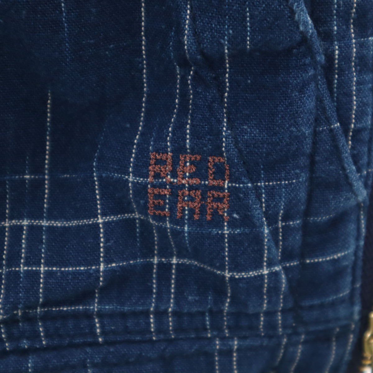 Paul Smith RED EAR ポールスミス レッドイヤー 日本製 チェック柄 長袖 インディゴ染め パーカー L ネイビー プルオーバー メンズ