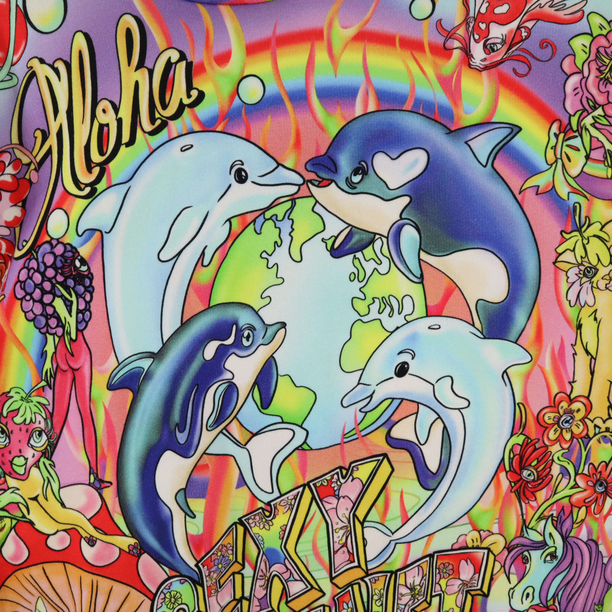 Desigual デシグアル Mar_a Escot_ マリアエスコテ コラボ ブルガリア製 SEXY PLANET アニマル柄 長袖 スウェットパーカー M マルチ 裏起毛 レディース