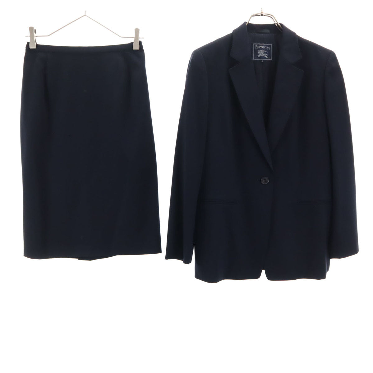 Burberrys バーバリーズ 90s オールド スカートスーツ 上下 セットアップ 38/40 ネイビー系 三陽商会 レディース