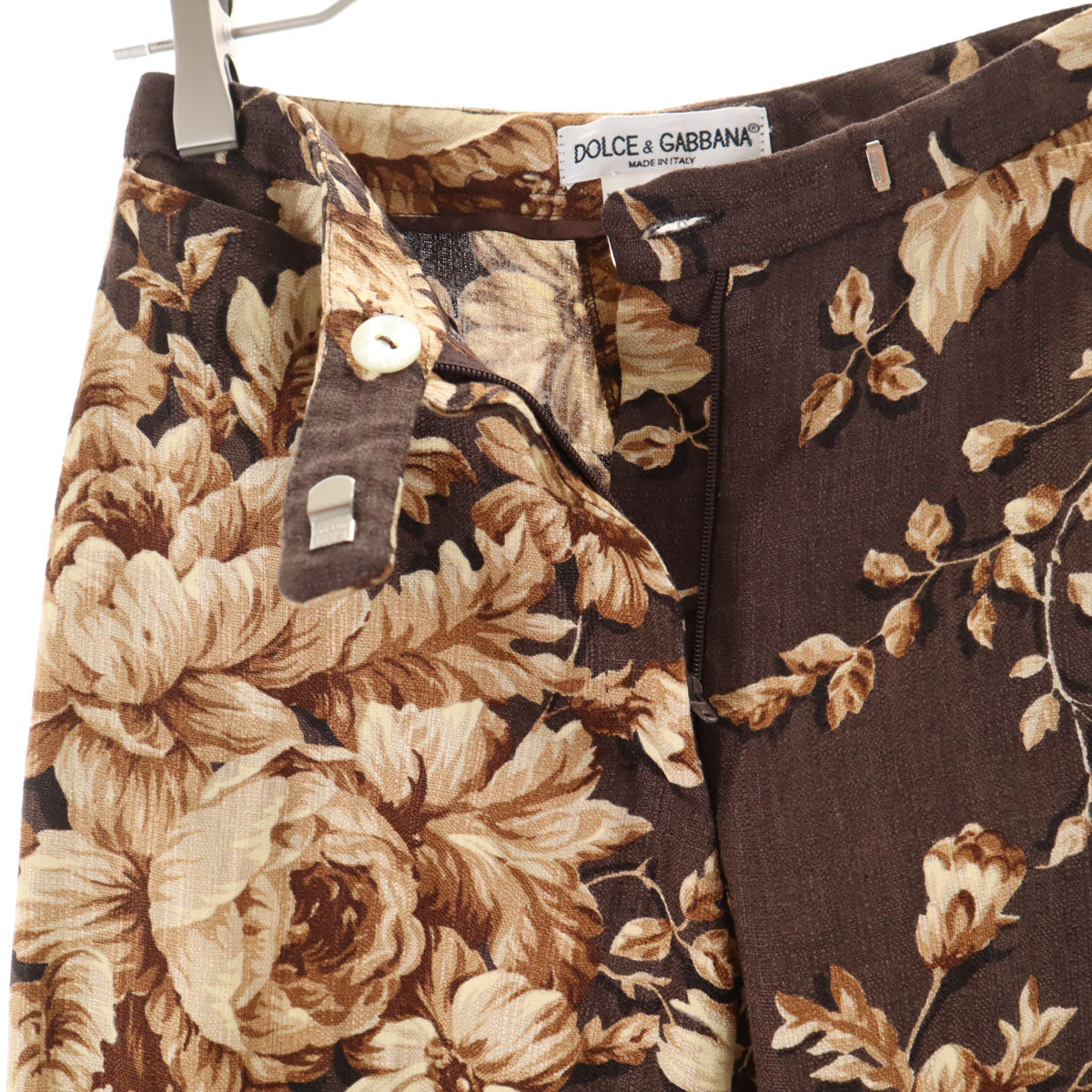 DOLCE&GABBANA ドルチェアンドガッバーナ イタリア製 花柄 テーラードジャケット 上下 セットアップ ブラウン レディース