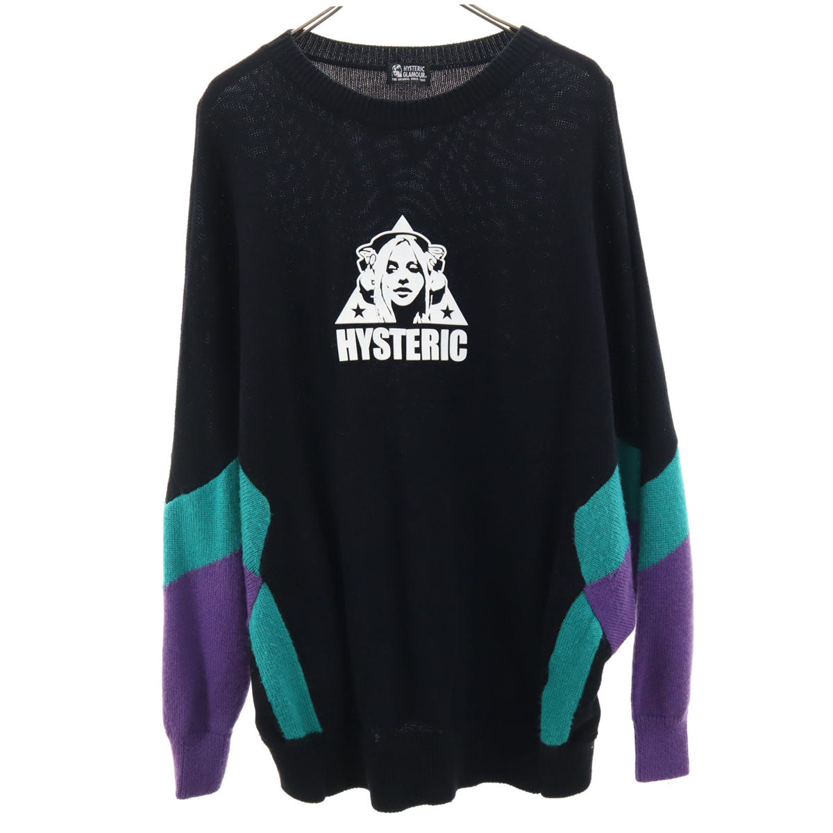 HYSTERIC GLAMOUR ヒステリックグラマー 長袖 ドルマン セーター FREE ブラック ニット レディース