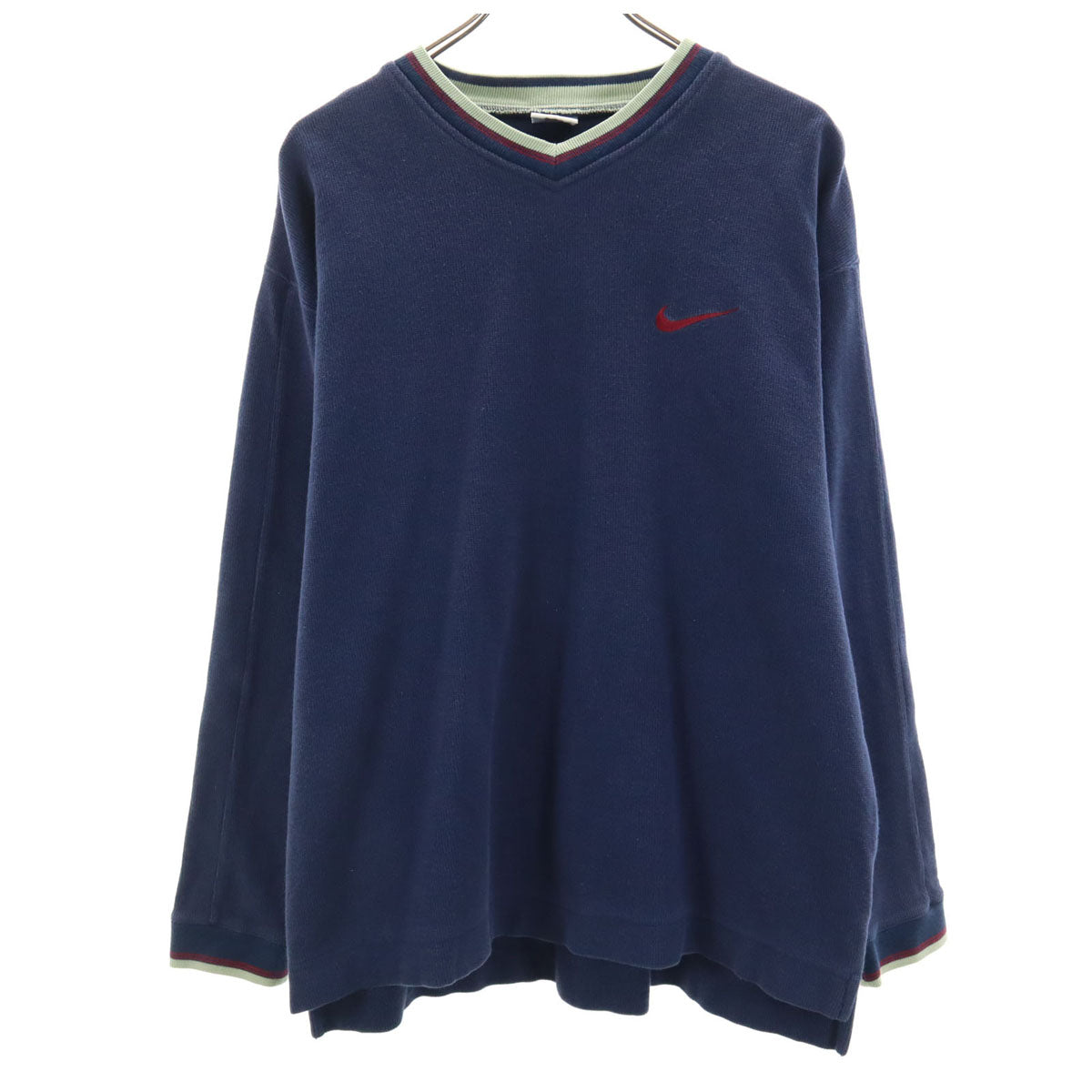 NIKE ナイキ 90s 00s オールド 長袖 Vネック トレーナー L ネイビー メンズ