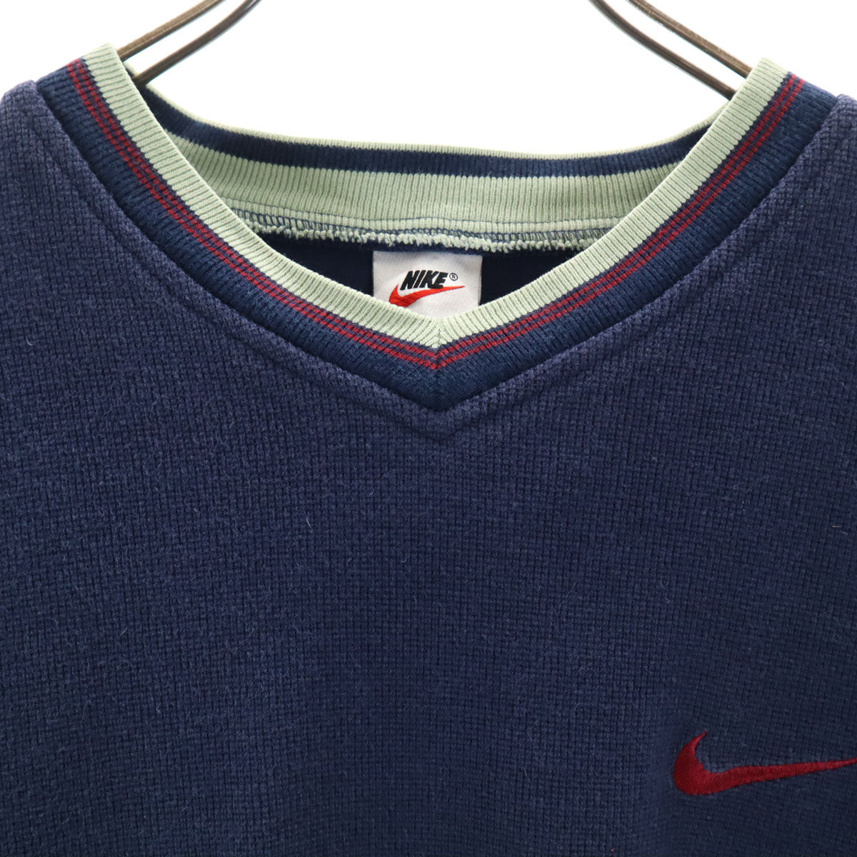 NIKE ナイキ 90s 00s オールド 長袖 Vネック トレーナー L ネイビー メンズ