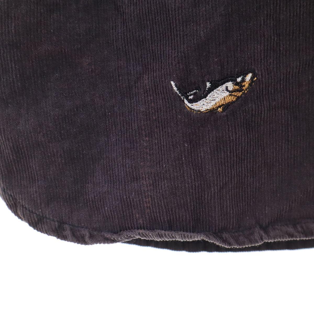 Barbour バブアー フィッシュ刺繍 長袖 コーデュロイ ボタンダウンシャツ M チャコールグレー 魚 メンズ