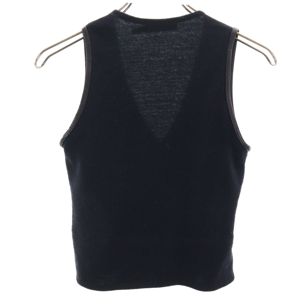 Emporio Armani エンポリオアルマーニ イタリア製 カシミヤブレンド ノースリーブ カシュクール ニット 38 ブラック レディース