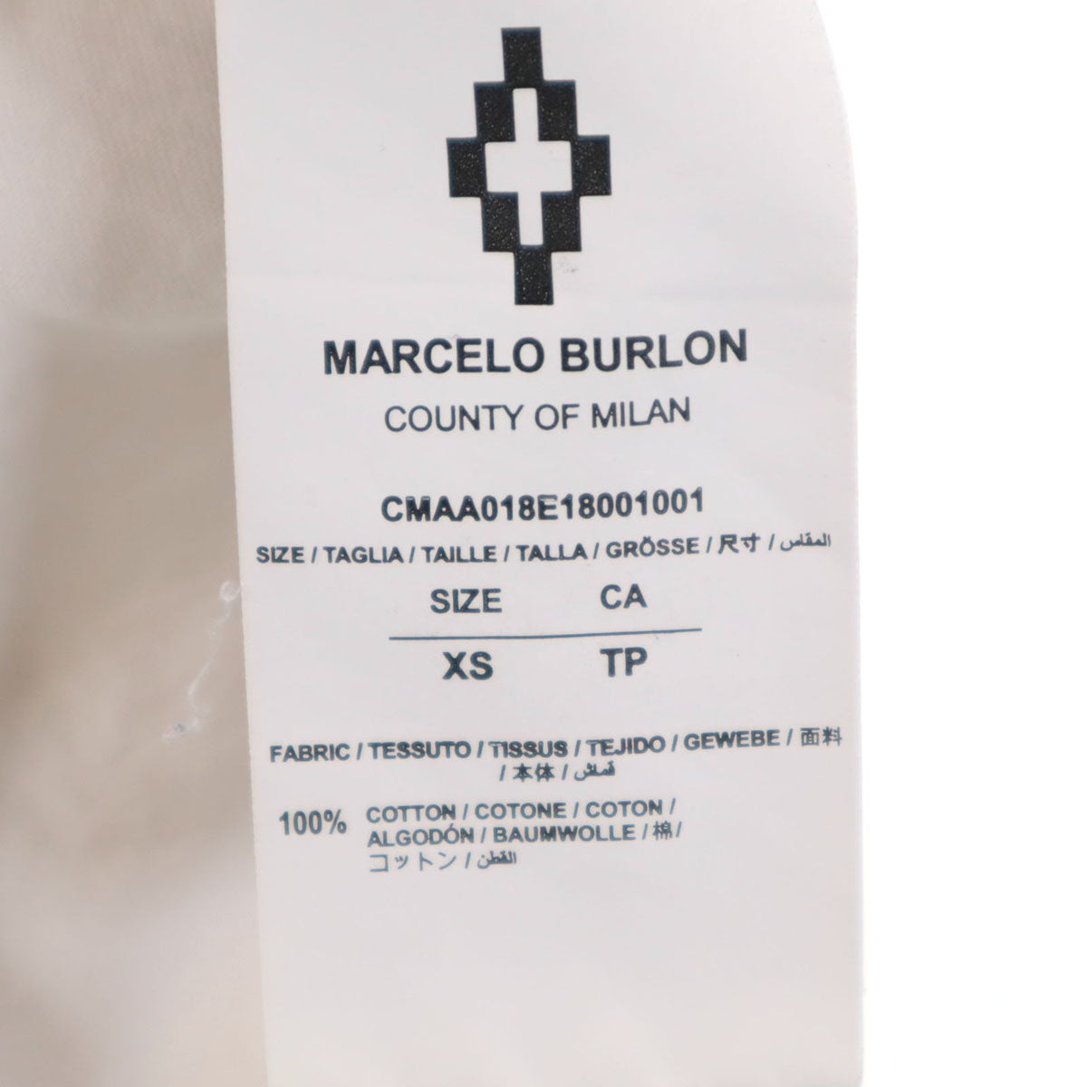 MARCELO BURLON マルセロバーロン ポルトガル製 ウィングスプリント 半袖 Tシャツ XS アイボリー系 メンズ