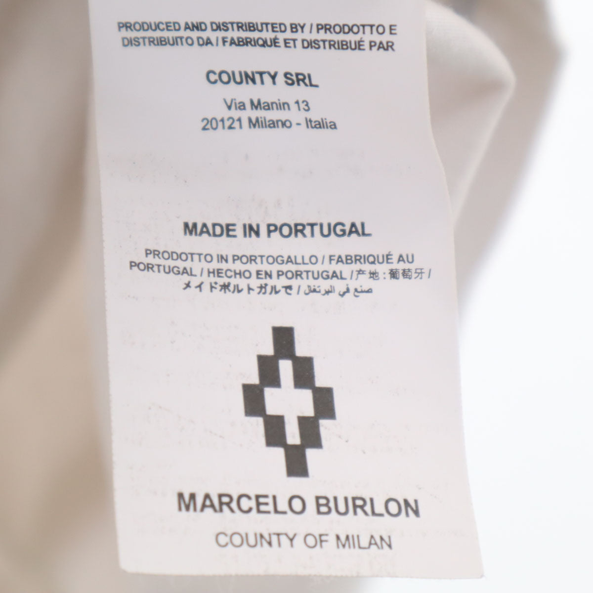 MARCELO BURLON マルセロバーロン ポルトガル製 ウィングスプリント 半袖 Tシャツ XS アイボリー系 メンズ