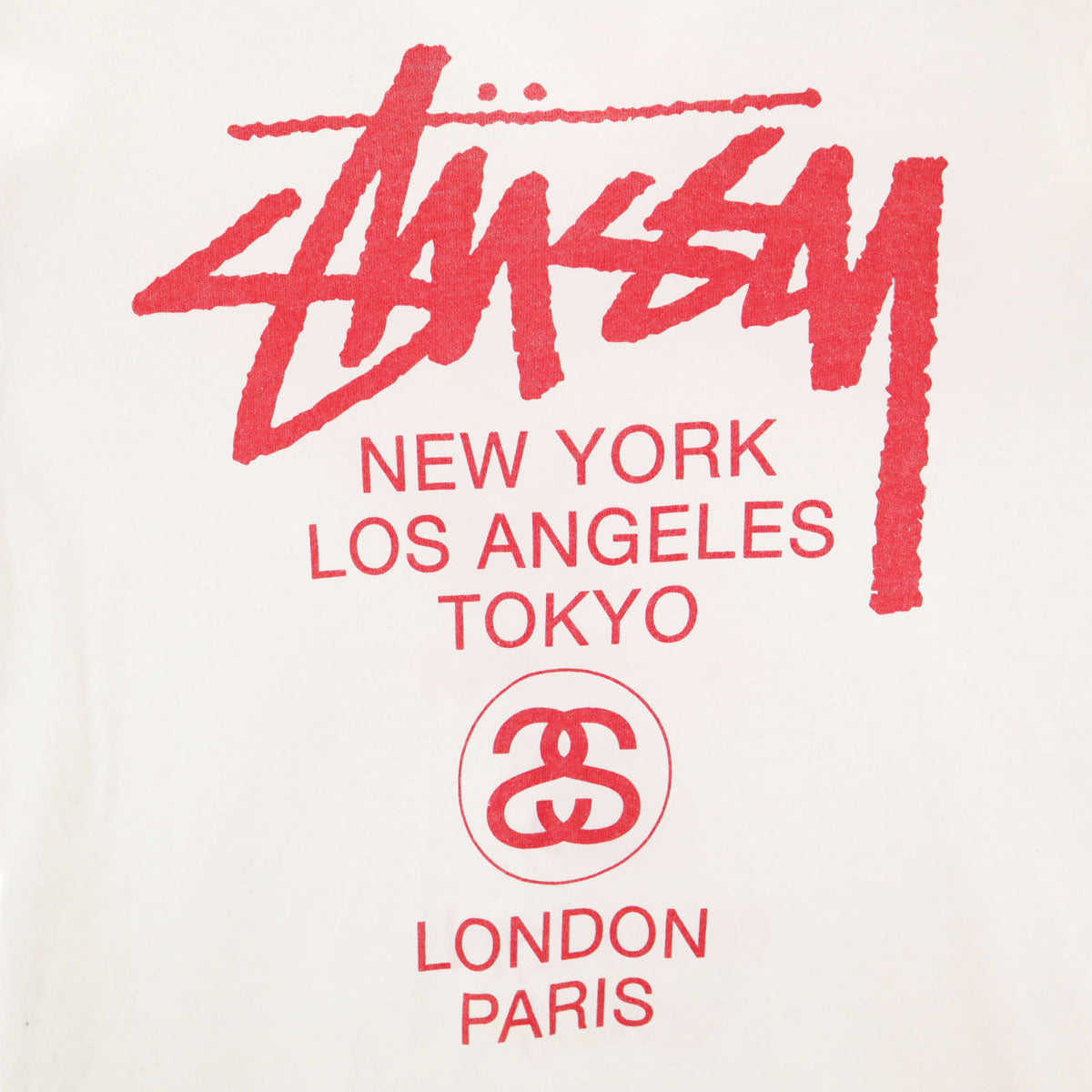 STUSSY ステューシー 半袖 Tシャツ M ホワイト メンズ