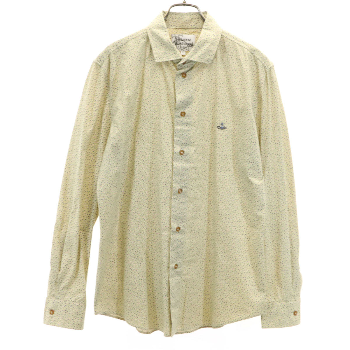 Vivienne WestwoodMAN ヴィヴィアンウエストウッドマン 日本製 小花柄 長袖 コットンシャツ 50 クリーム系 メンズ