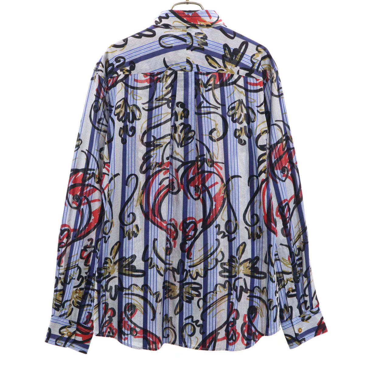 Vivienne WestwoodMAN ヴィヴィアンウエストウッドマン 日本製 ストライプ柄 長袖 シャツ 50 ブルー系 メンズ