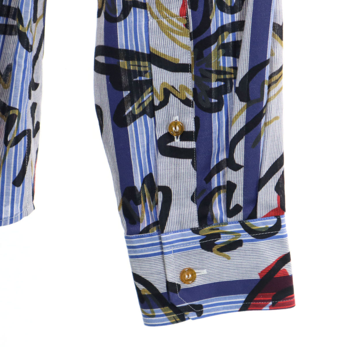 Vivienne WestwoodMAN ヴィヴィアンウエストウッドマン 日本製 ストライプ柄 長袖 シャツ 50 ブルー系 メンズ