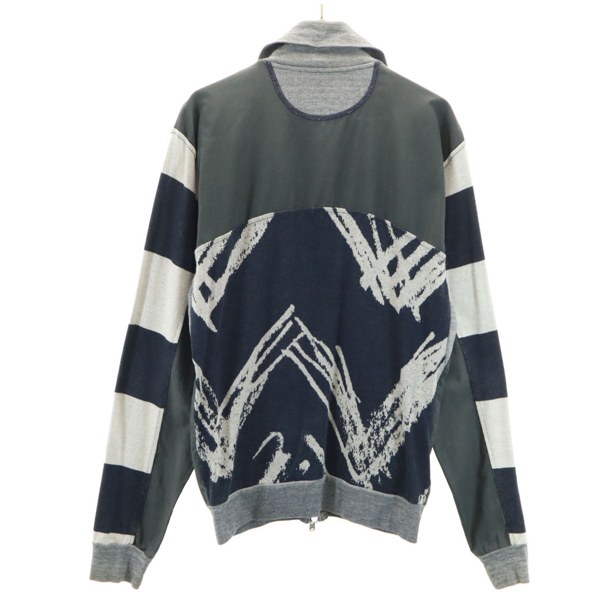 Vivienne WestwoodMAN ヴィヴィアンウエストウッドマン イタリア製 総柄 ニット切替 ブルゾン M チャコールグレー ジャケット メンズ