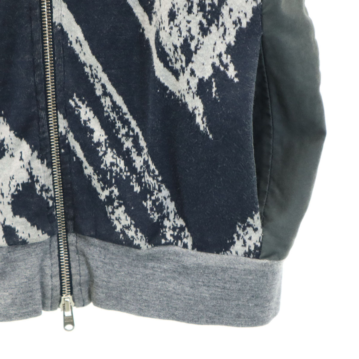 Vivienne WestwoodMAN ヴィヴィアンウエストウッドマン イタリア製 総柄 ニット切替 ブルゾン M チャコールグレー ジャケット メンズ