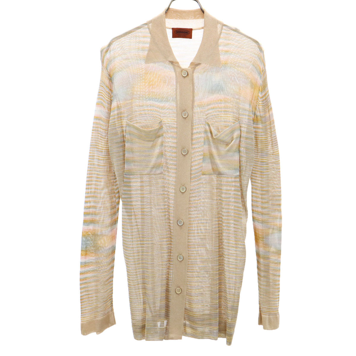 Missoni ミッソーニ イタリア製 長袖 ニットカーディガン 40 ベージュ 