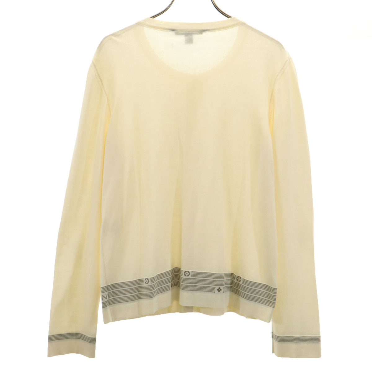 LOUIS VUITTON ルイヴィトン イタリア製 長袖 ニットカーディガン M クリーム系 レディース