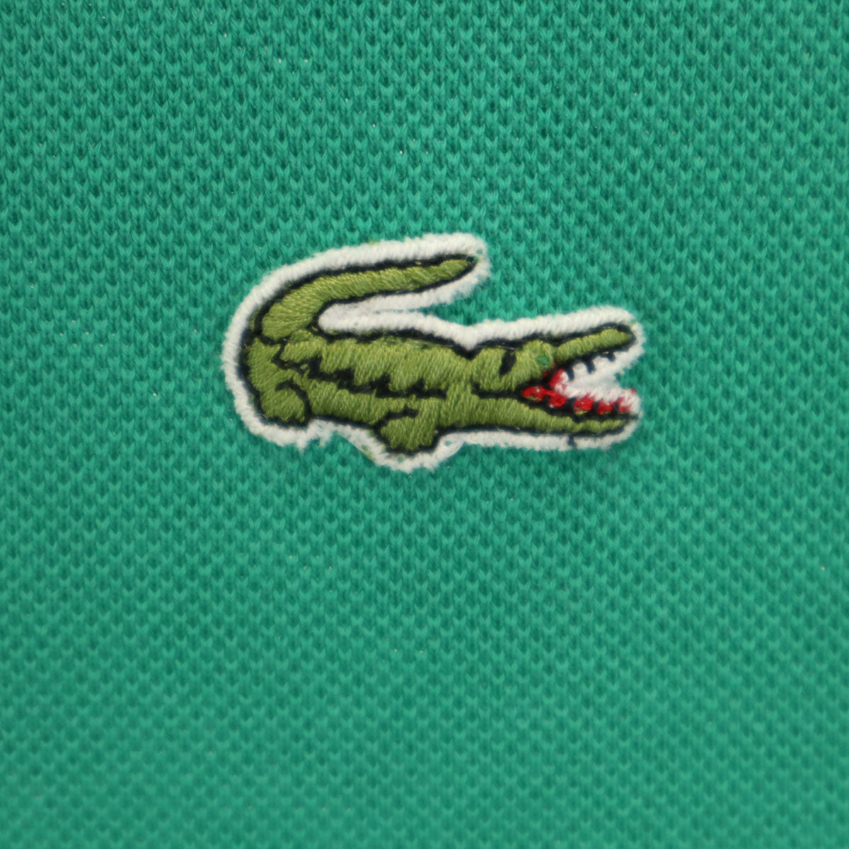 CHEMISE LACOSTE シュミーズラコステ 80s フランス製 ヴィンテージ 半袖 ポロシャツ 7 グリーン 鹿の子 ビッグサイズ メンズ