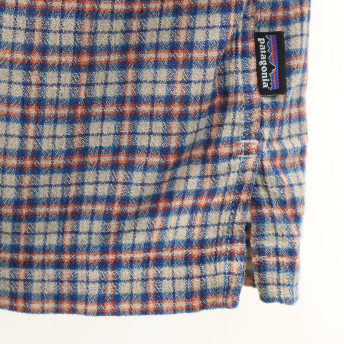 patagonia パタゴニア チェック柄 半袖 楊柳クレープ コットンシャツ L グレージュ系 アウトドア 52921SP16 メンズ