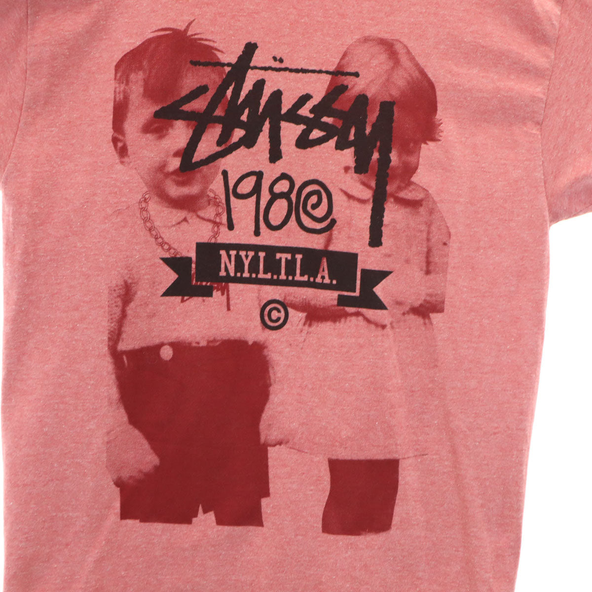 STUSSY ステューシー フォトプリント 半袖 Tシャツ L レッド系 メンズ