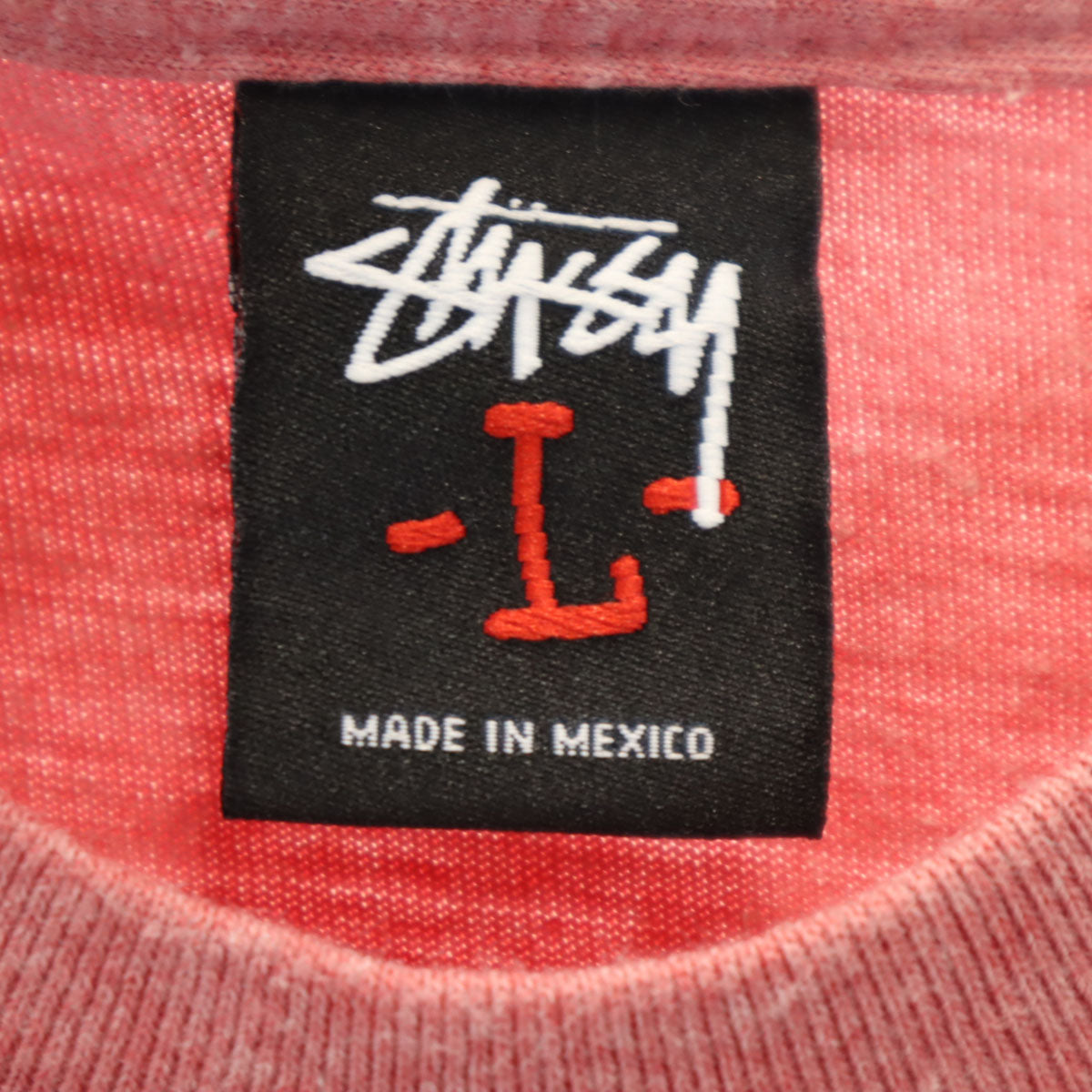STUSSY ステューシー フォトプリント 半袖 Tシャツ L レッド系 メンズ