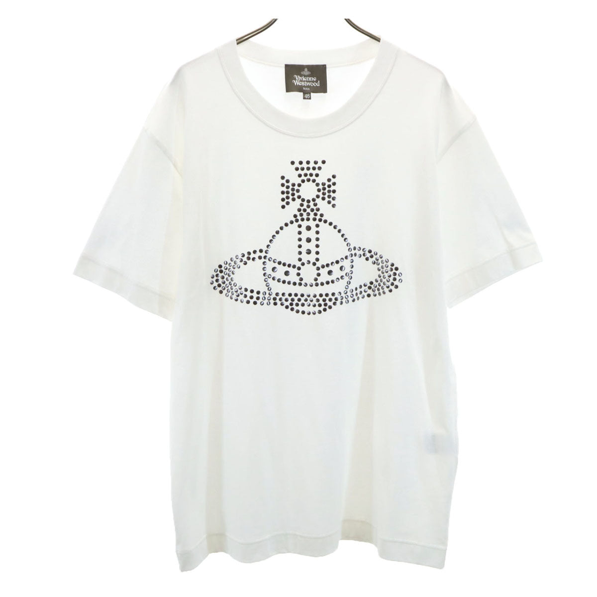 Vivienne WestwoodMAN ヴィヴィアンウエストウッドマン 日本製 オーブロゴ 半袖 Tシャツ 46 ホワイト メンズ