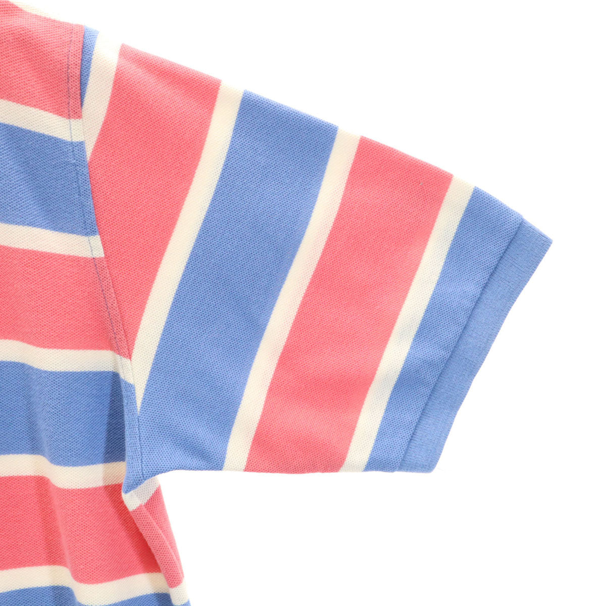 Burberrys バーバリーズ 90s USA製 オールド ボーダー柄 半袖 ポロシャツ XL ブルー系 鹿の子 メンズ