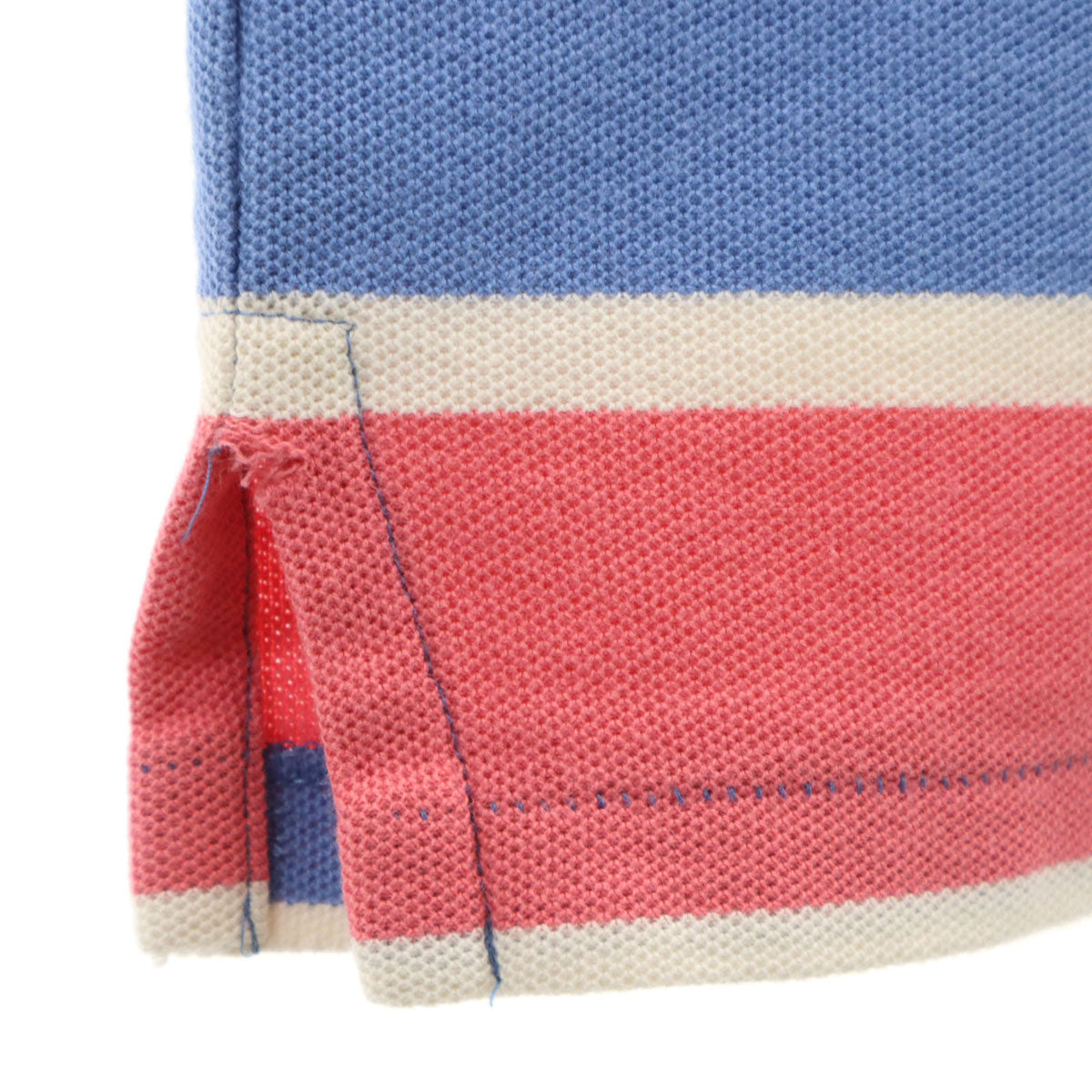 Burberrys バーバリーズ 90s USA製 オールド ボーダー柄 半袖 ポロシャツ XL ブルー系 鹿の子 メンズ