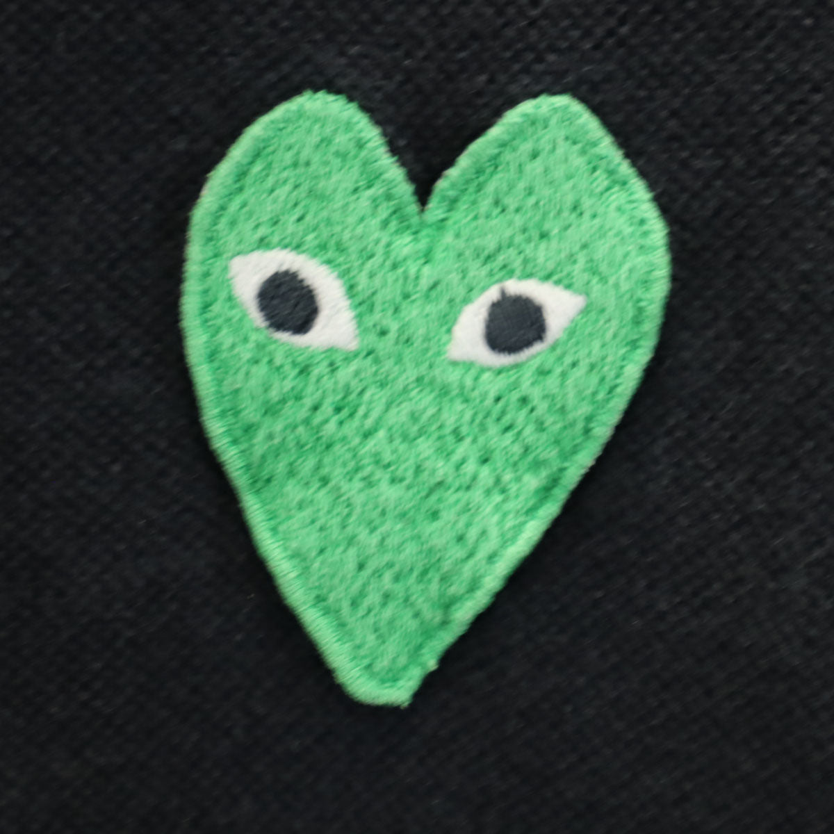 PLAY COMME des GARCONS プレイコムデギャルソン 日本製 半袖 ポロシャツ L ブラック 鹿の子 レディース