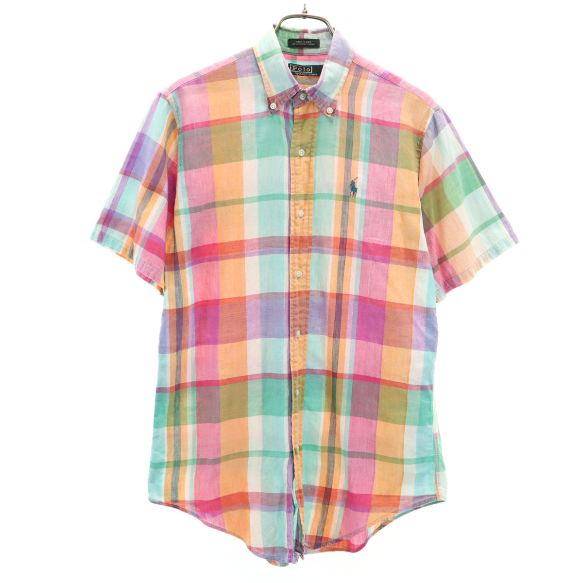 新品タグ付✨ラルフローレン ボタンダウンシャツ マドラスチェック ポニーロゴ Polo by Ralph Lauren ポロバイラルフローレン 80s USA製 ボーイズ