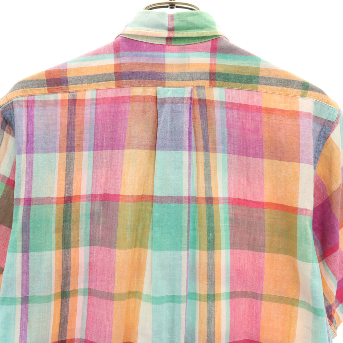 Polo by Ralph Lauren ポロバイラルフローレン 80s USA製 ボーイズ ヴィンテージ 緑タグ マドラスチェック柄 半袖 ボタンダウンシャツ 18 マルチ キッズ