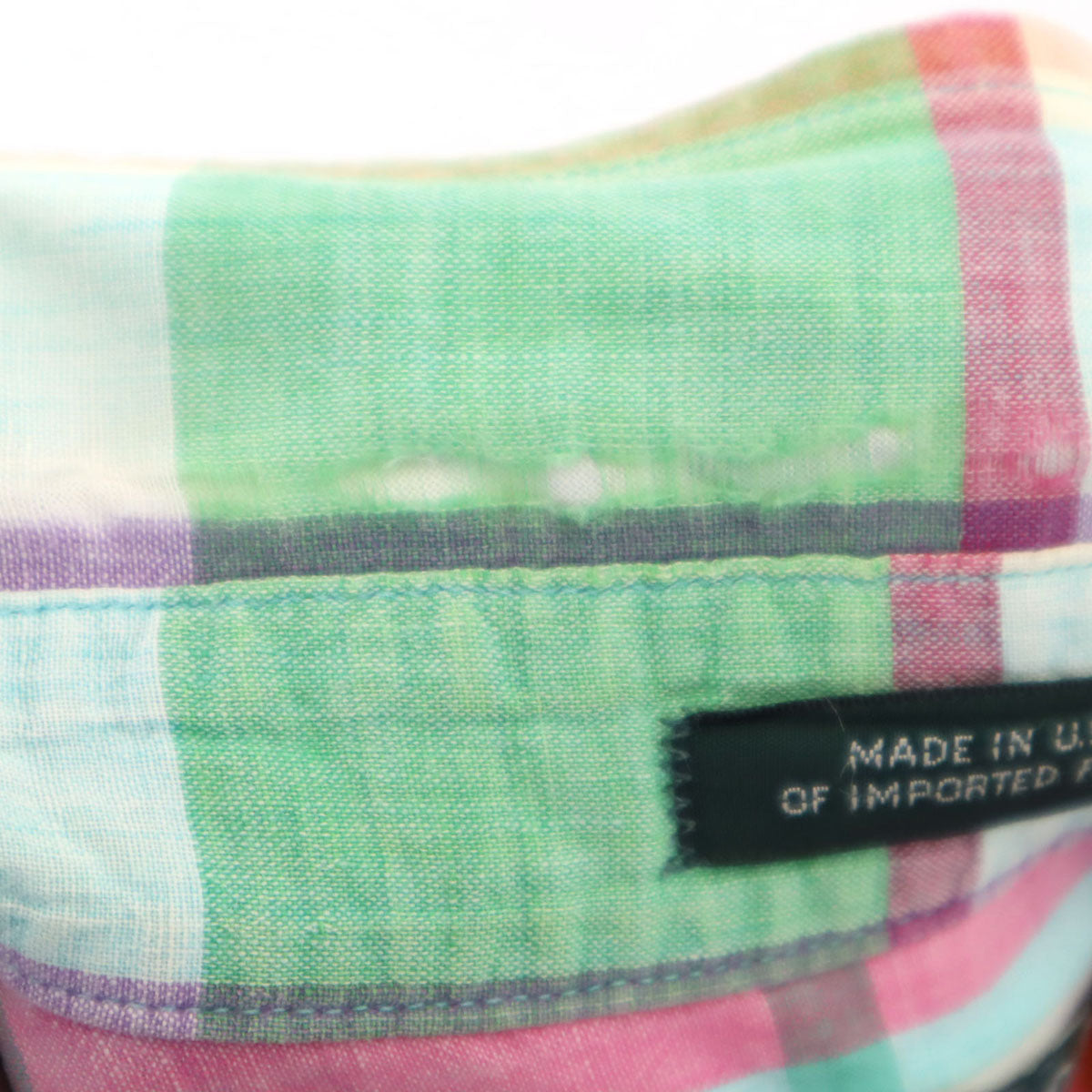 Polo by Ralph Lauren ポロバイラルフローレン 80s USA製 ボーイズ ヴィンテージ 緑タグ マドラスチェック柄 半袖 ボタンダウンシャツ 18 マルチ キッズ