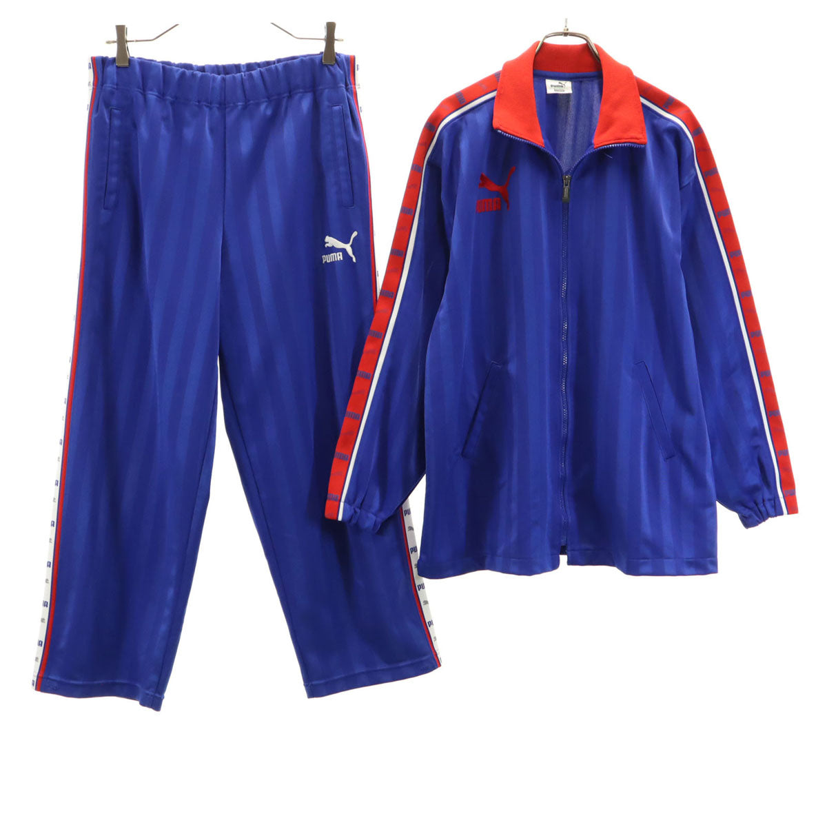 PUMA プーマ 90s オールド ヒットユニオン 長袖 ジャージジャケット 上下 セットアップ S ブルー系 レディース